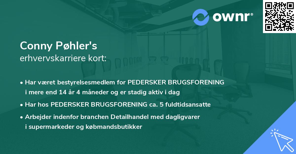 Conny Pøhler's erhvervskarriere kort