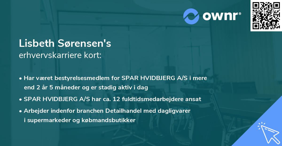 Lisbeth Sørensen's erhvervskarriere kort