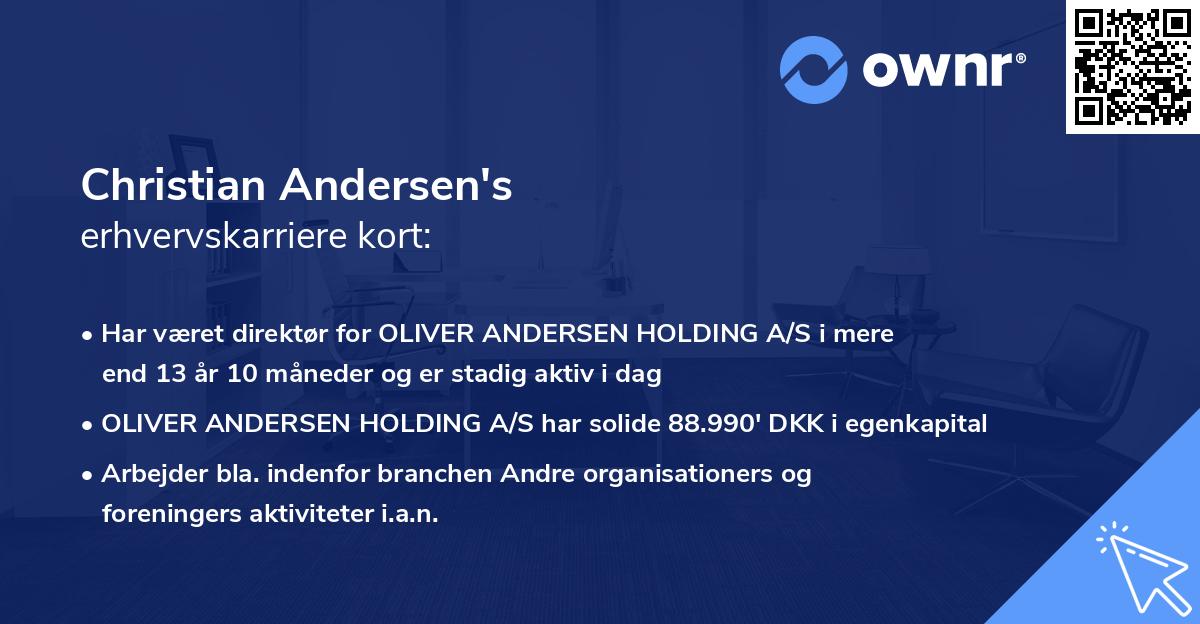 Christian Andersen's erhvervskarriere kort