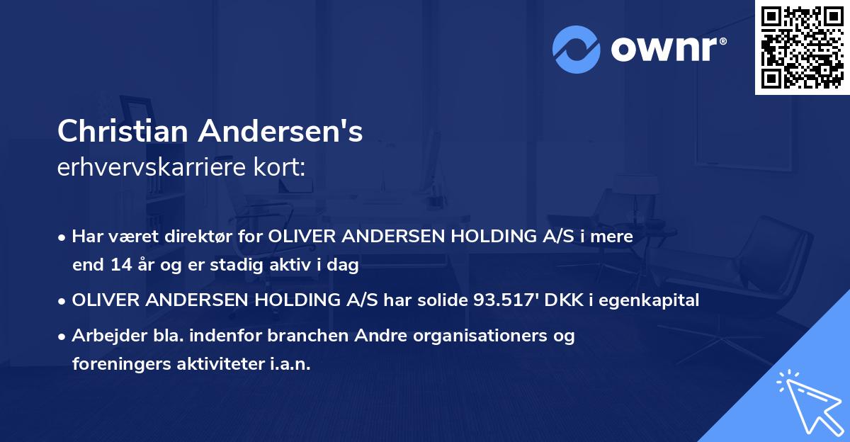 Christian Andersen's erhvervskarriere kort