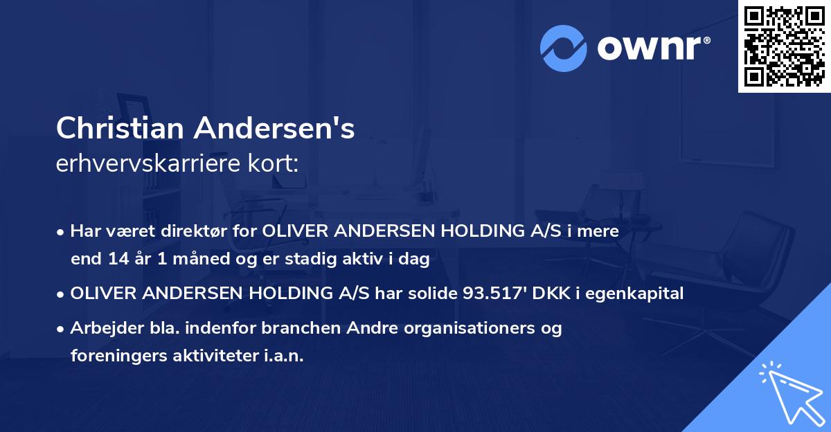 Christian Andersen's erhvervskarriere kort