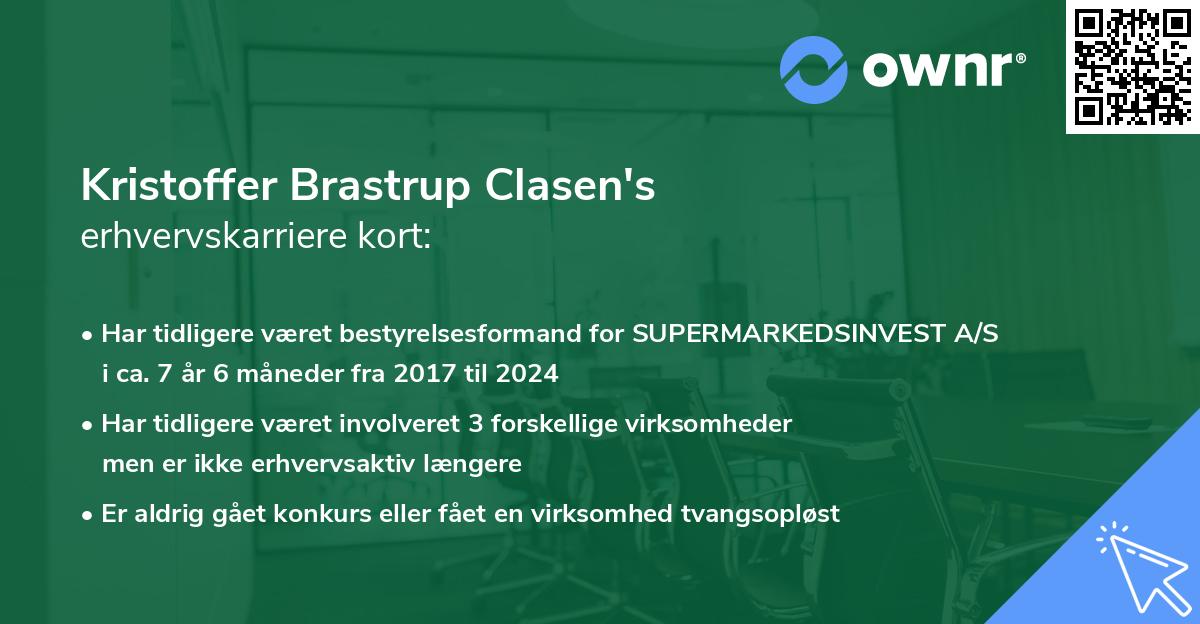 Kristoffer Brastrup Clasen's erhvervskarriere kort