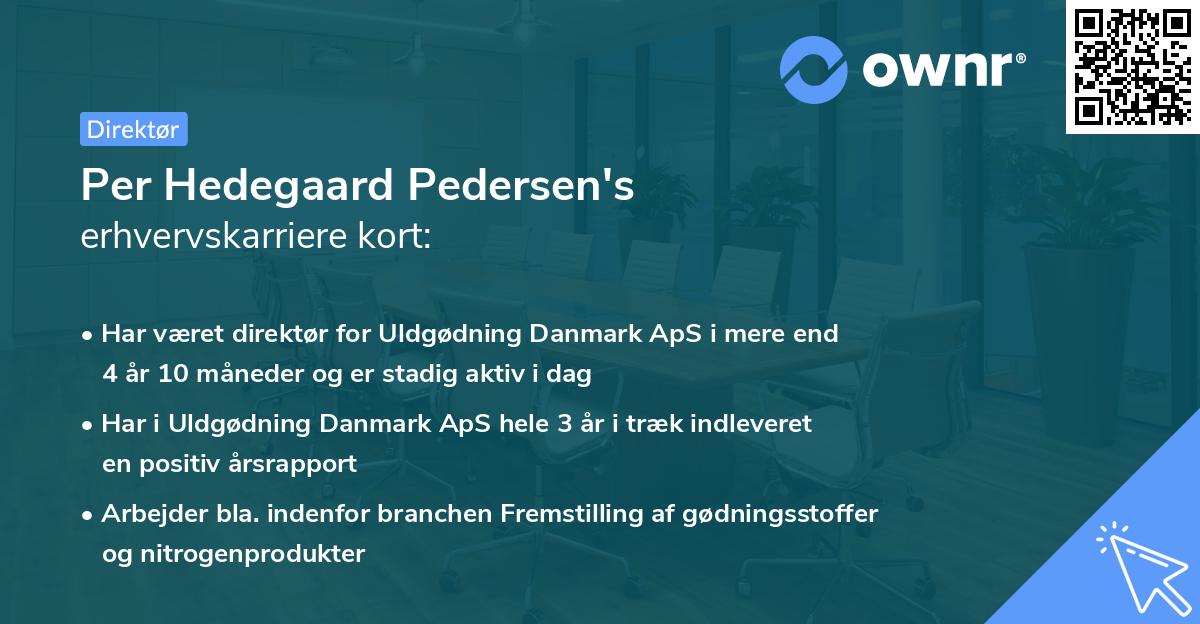Per Hedegaard Pedersen's erhvervskarriere kort