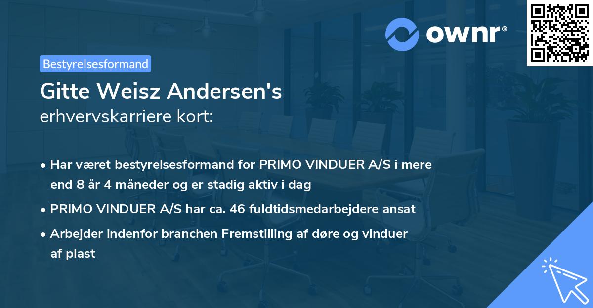 Gitte Weisz Andersen's erhvervskarriere kort