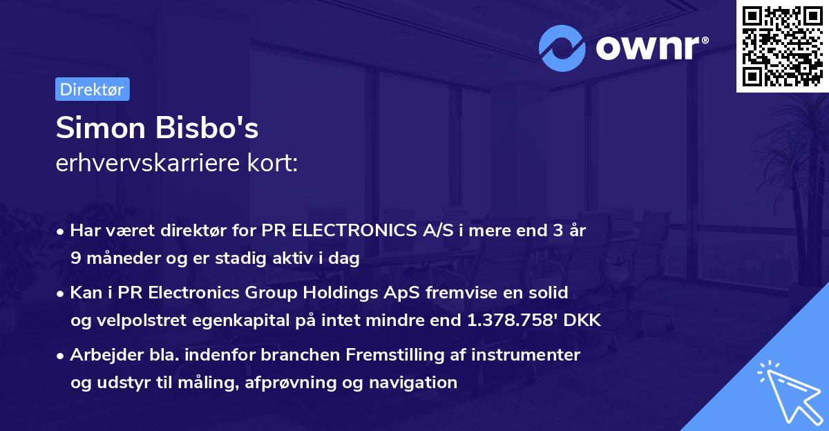 Simon Bisbo's erhvervskarriere kort
