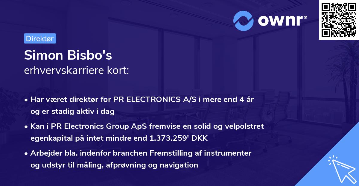 Simon Bisbo's erhvervskarriere kort