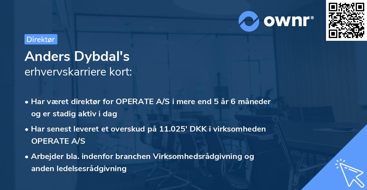 Anders Dybdal's erhvervskarriere kort