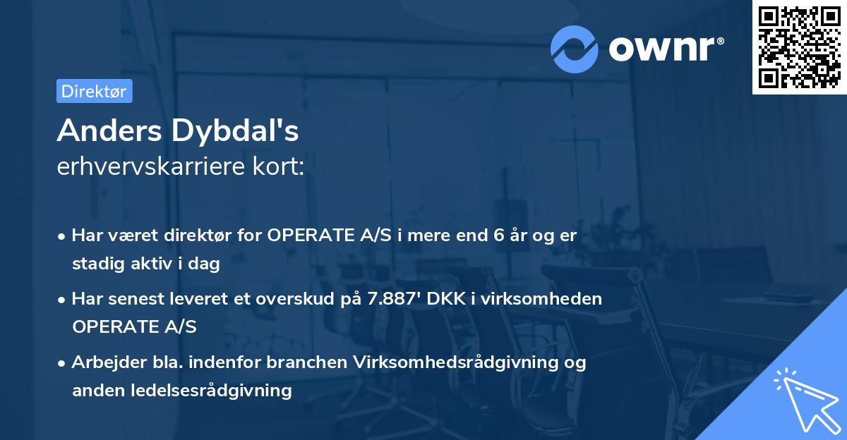 Anders Dybdal's erhvervskarriere kort