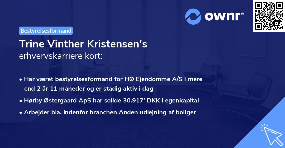 Trine Vinther Kristensen's erhvervskarriere kort
