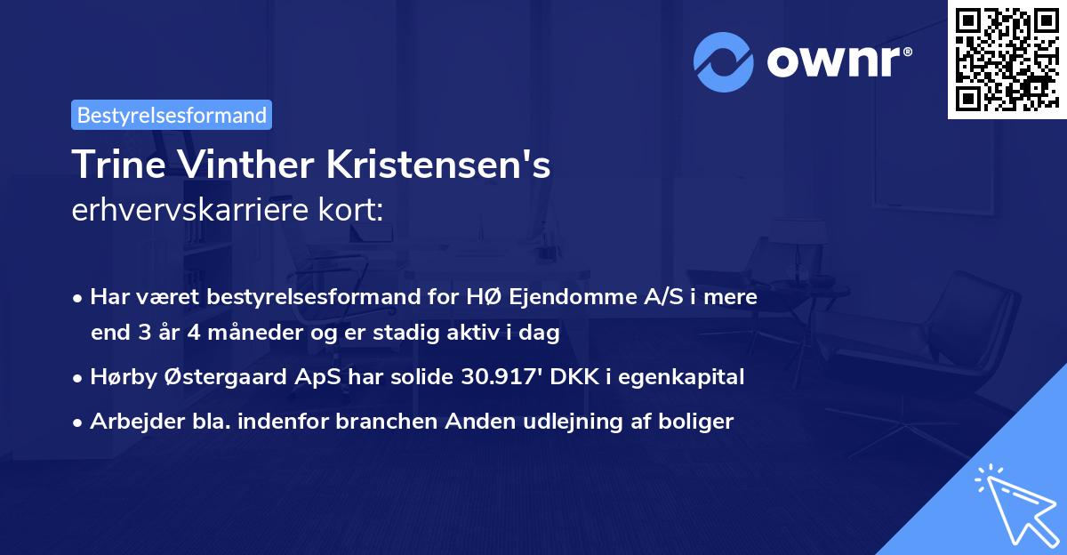 Trine Vinther Kristensen's erhvervskarriere kort