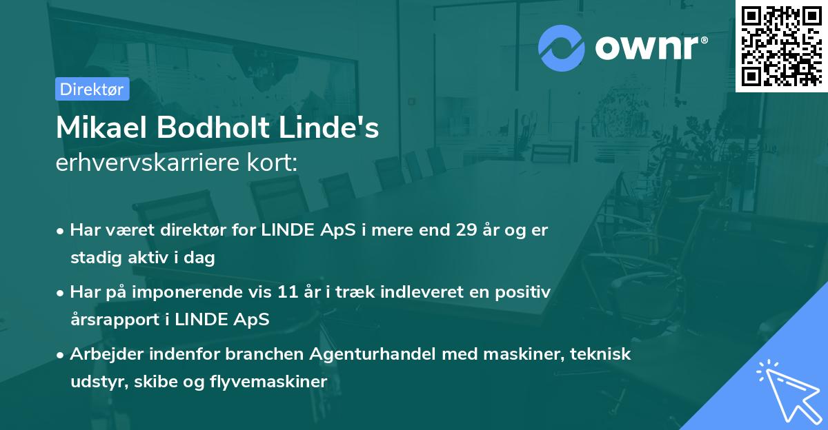 Mikael Bodholt Linde's erhvervskarriere kort