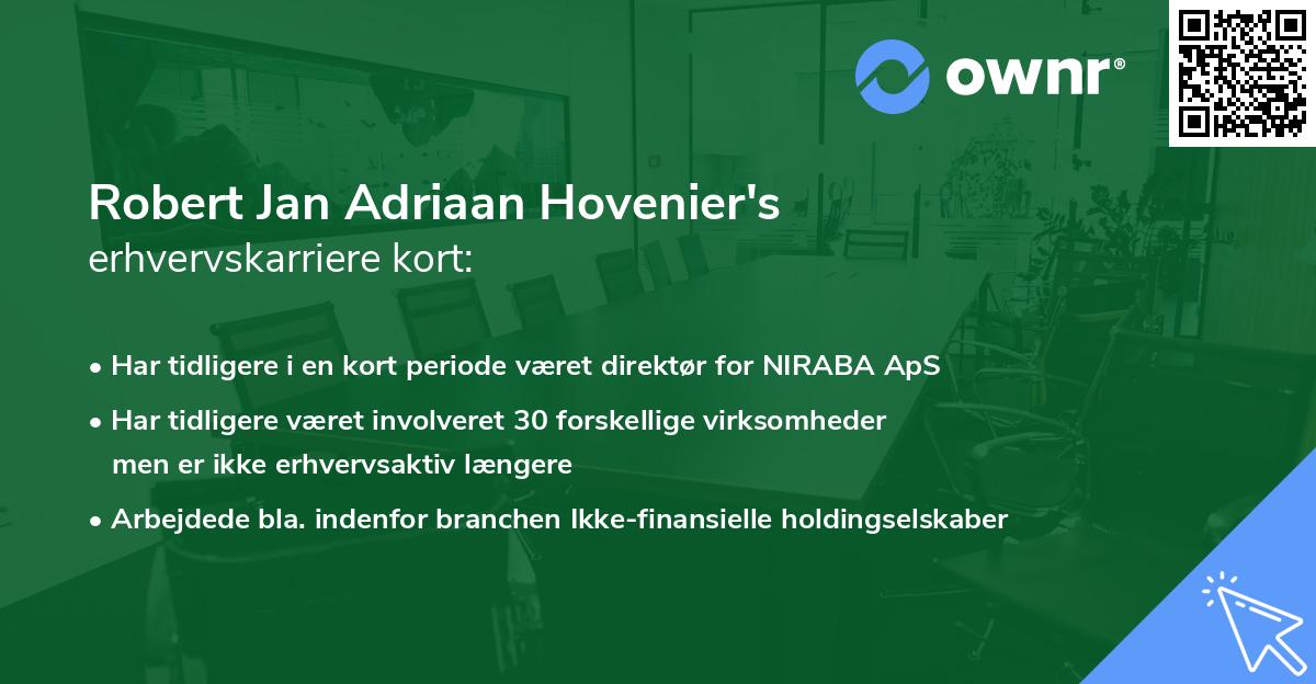Robert Jan Adriaan Hovenier's erhvervskarriere kort