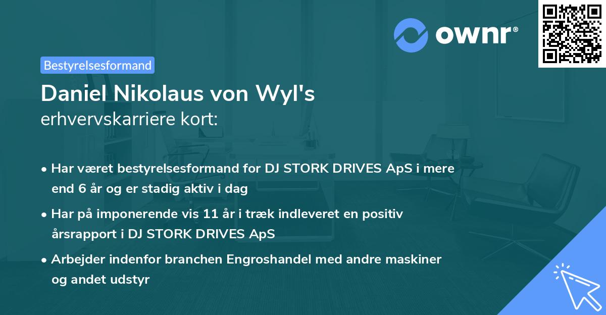 Daniel Nikolaus von Wyl's erhvervskarriere kort