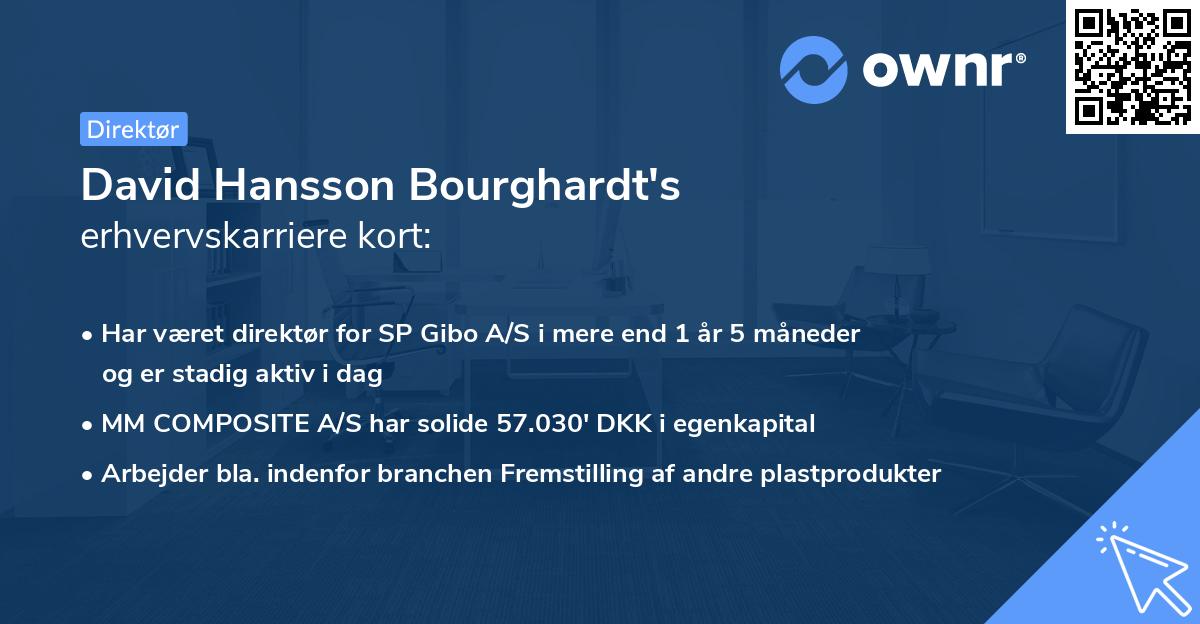 David Hansson Bourghardt's erhvervskarriere kort
