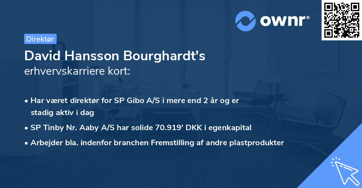 David Hansson Bourghardt's erhvervskarriere kort