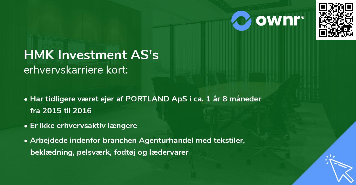 HMK Investment AS's erhvervskarriere kort