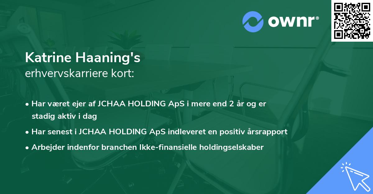 Katrine Haaning's erhvervskarriere kort