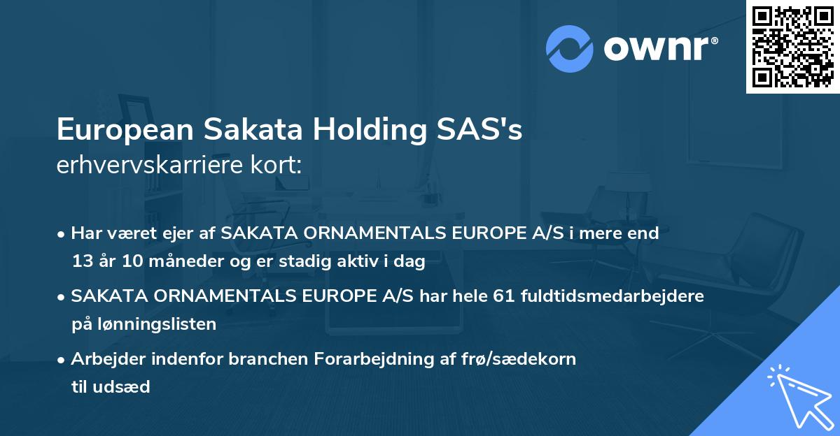 European Sakata Holding SAS's erhvervskarriere kort
