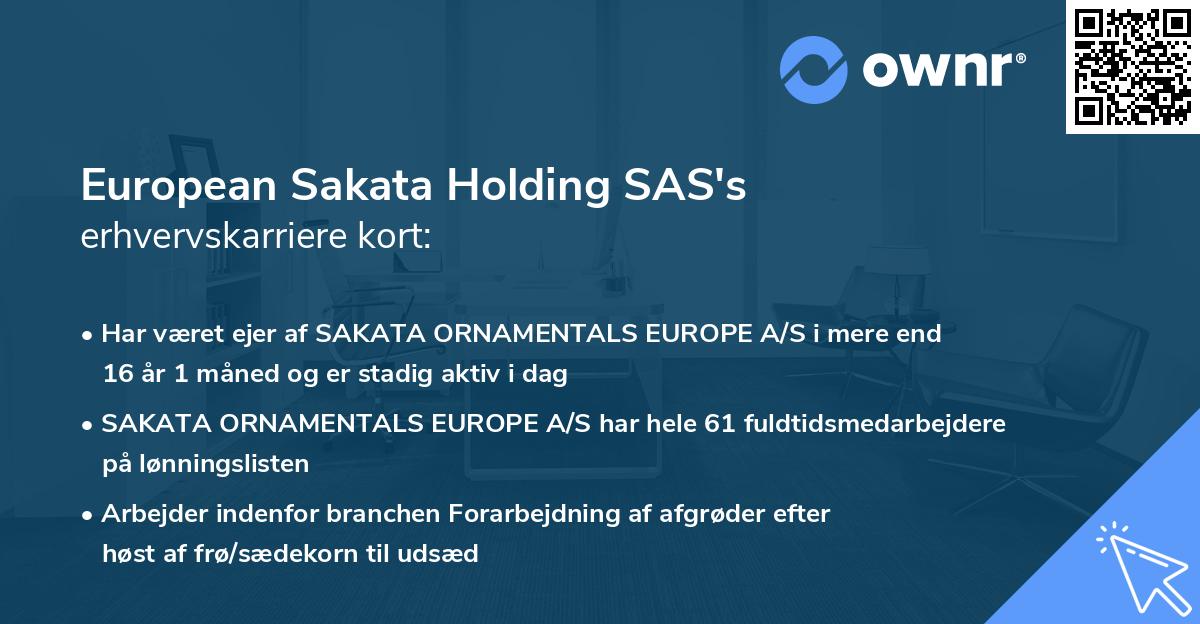 European Sakata Holding SAS's erhvervskarriere kort
