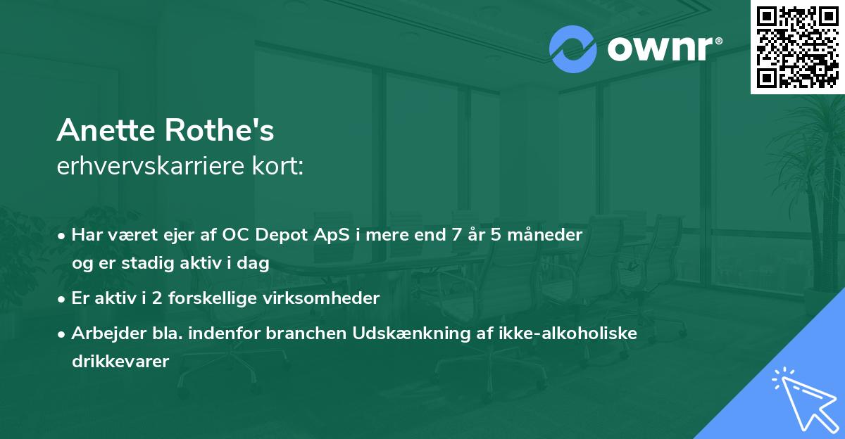 Anette Rothe's erhvervskarriere kort