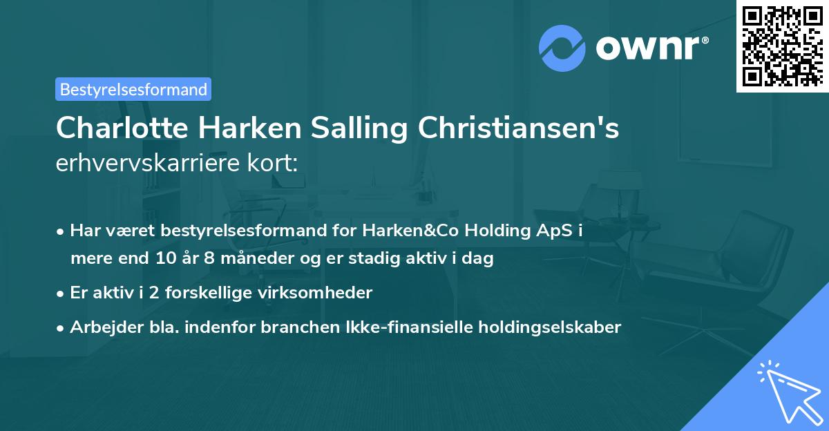 Charlotte Harken Salling Christiansen's erhvervskarriere kort