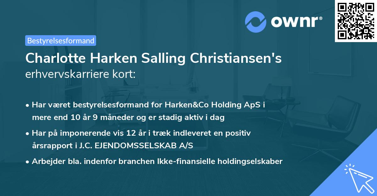 Charlotte Harken Salling Christiansen's erhvervskarriere kort