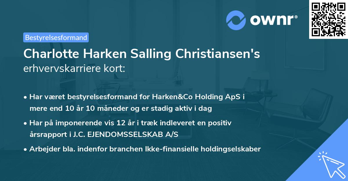 Charlotte Harken Salling Christiansen's erhvervskarriere kort