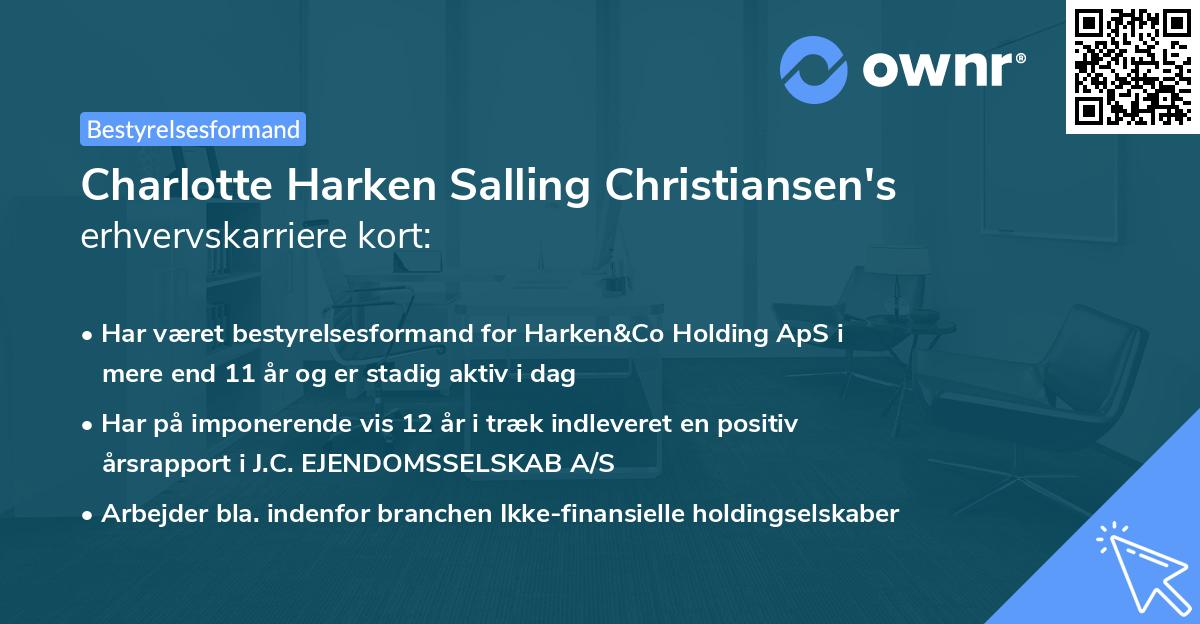 Charlotte Harken Salling Christiansen's erhvervskarriere kort