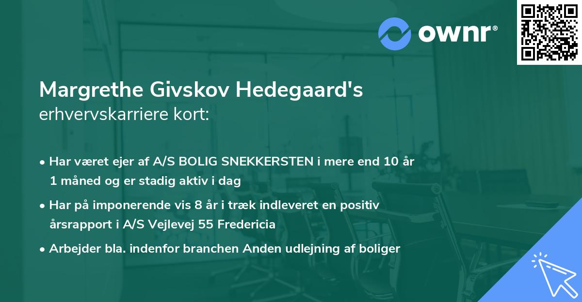 Margrethe Givskov Hedegaard's erhvervskarriere kort