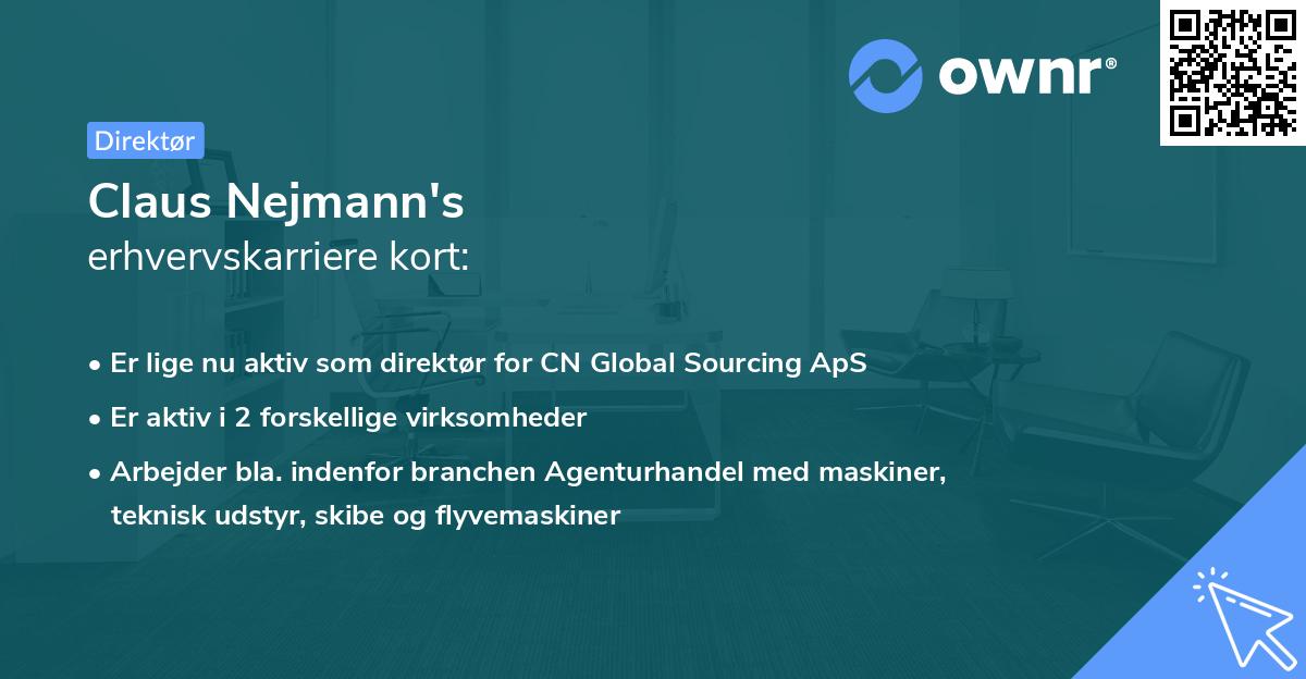 Claus Nejmann's erhvervskarriere kort