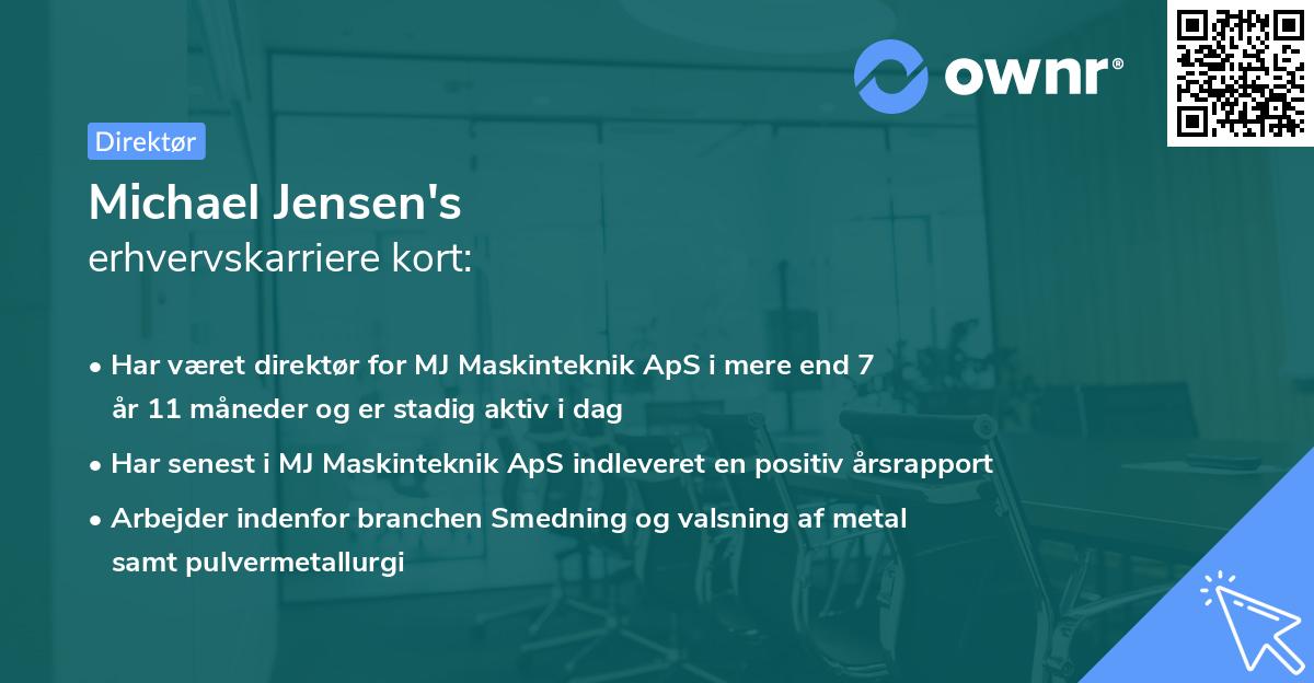 Michael Jensen's erhvervskarriere kort