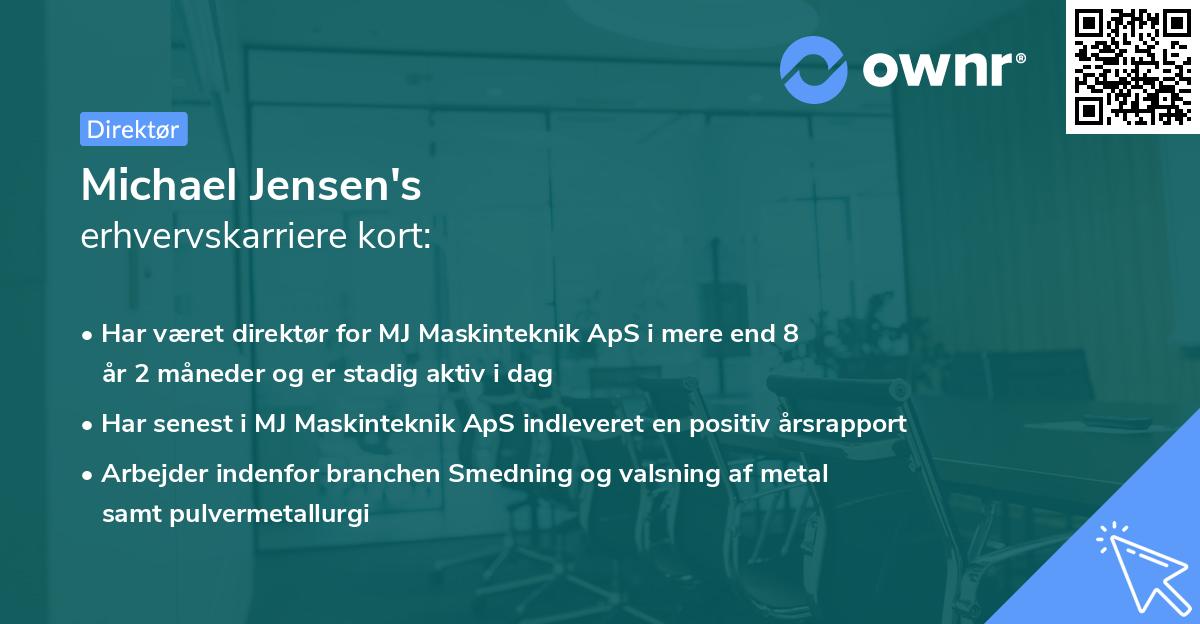 Michael Jensen's erhvervskarriere kort