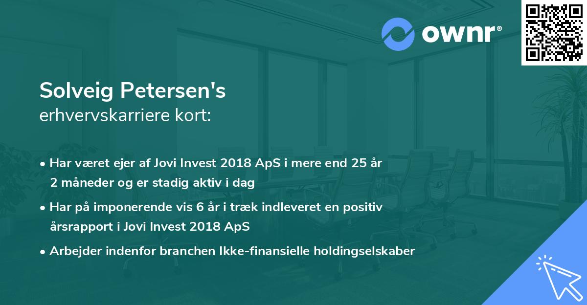 Solveig Petersen's erhvervskarriere kort