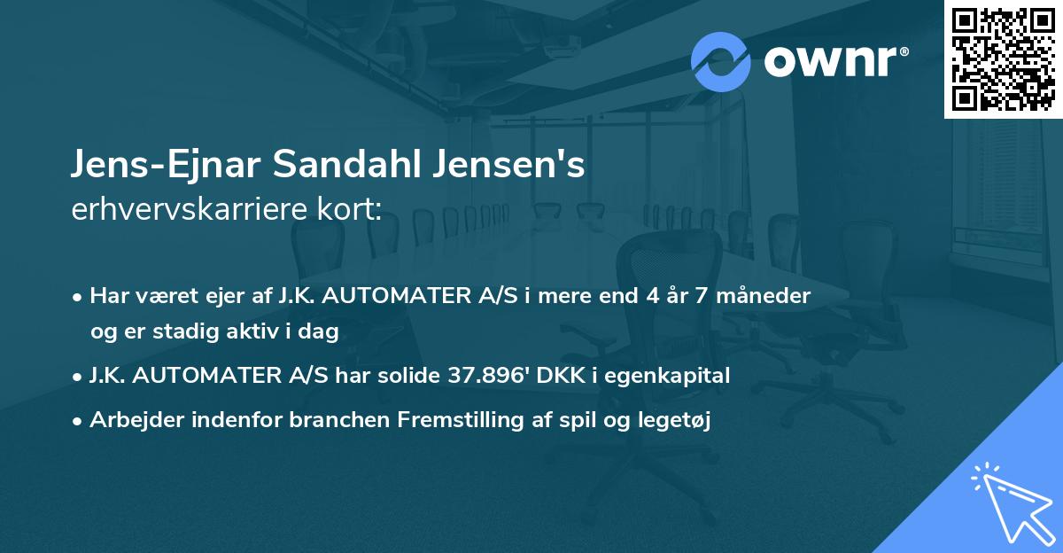 Jens-Ejnar Sandahl Jensen's erhvervskarriere kort