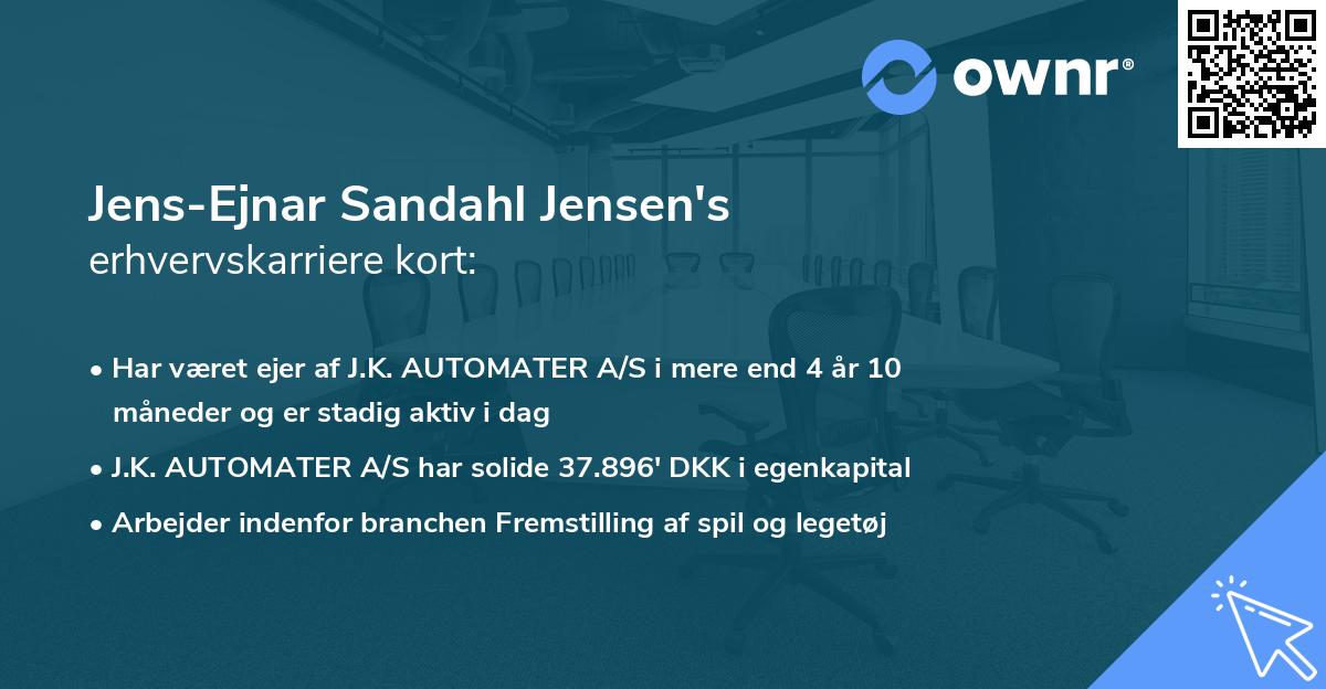 Jens-Ejnar Sandahl Jensen's erhvervskarriere kort