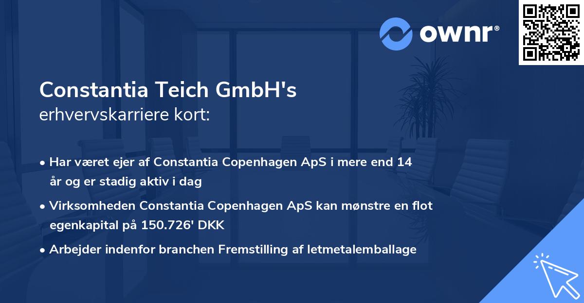 Constantia Teich GmbH's erhvervskarriere kort