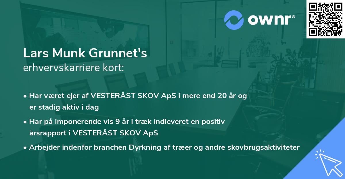 Lars Munk Grunnet's erhvervskarriere kort