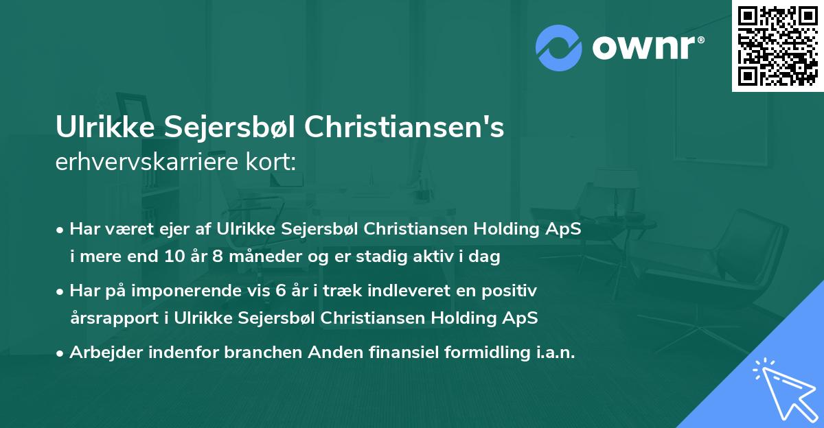 Ulrikke Sejersbøl Christiansen's erhvervskarriere kort