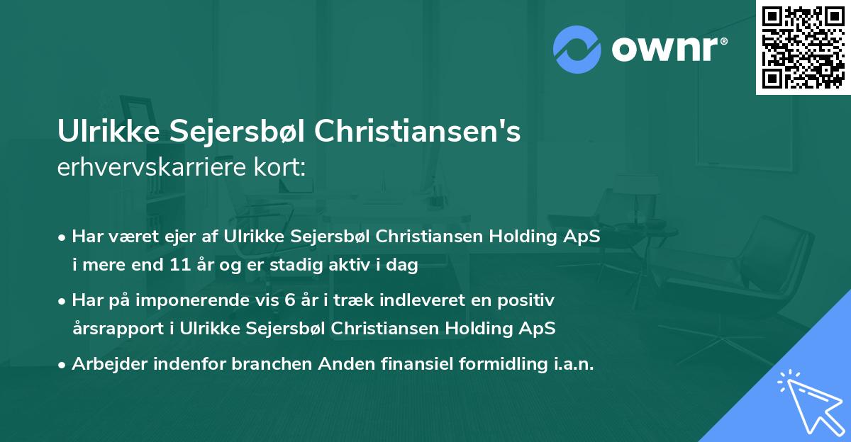 Ulrikke Sejersbøl Christiansen's erhvervskarriere kort
