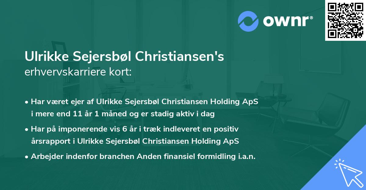 Ulrikke Sejersbøl Christiansen's erhvervskarriere kort