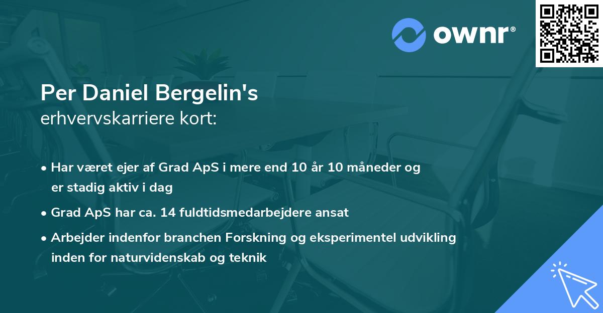 Per Daniel Bergelin's erhvervskarriere kort