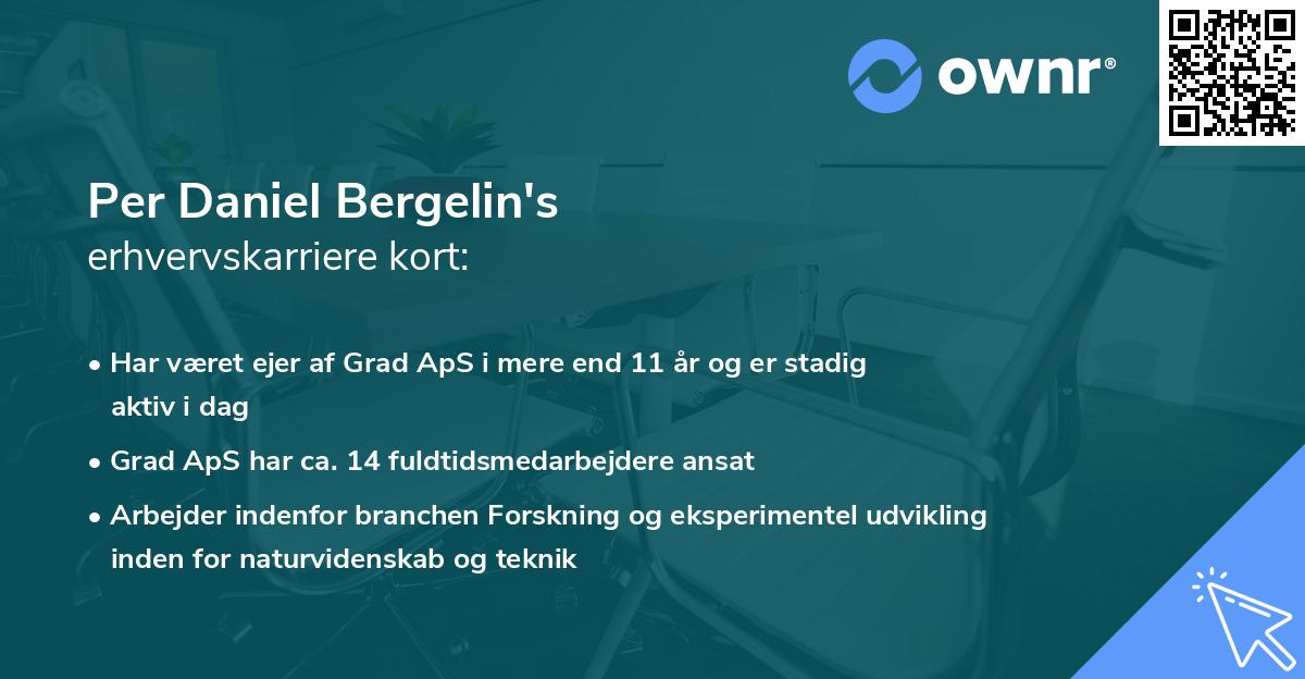 Per Daniel Bergelin's erhvervskarriere kort