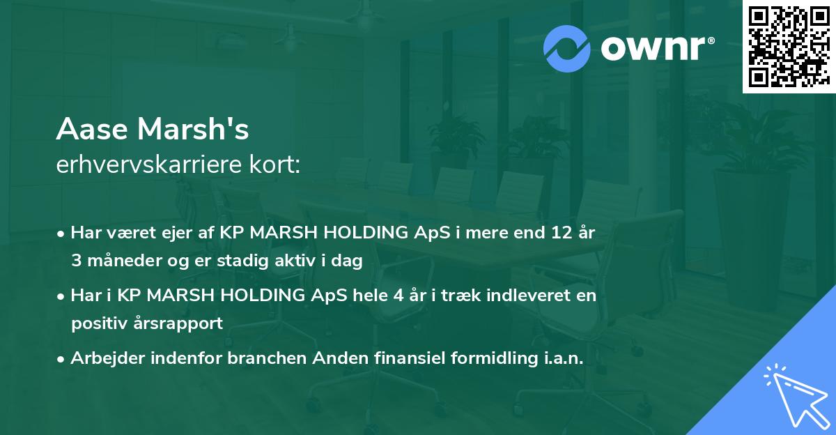 Aase Marsh's erhvervskarriere kort