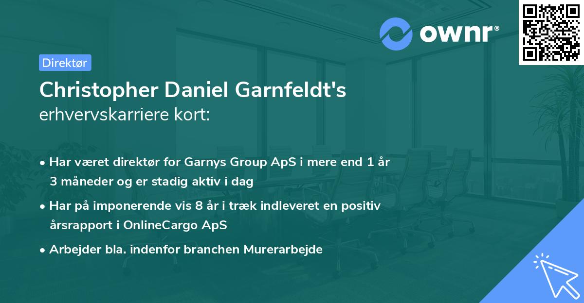 Christopher Daniel Garnfeldt's erhvervskarriere kort