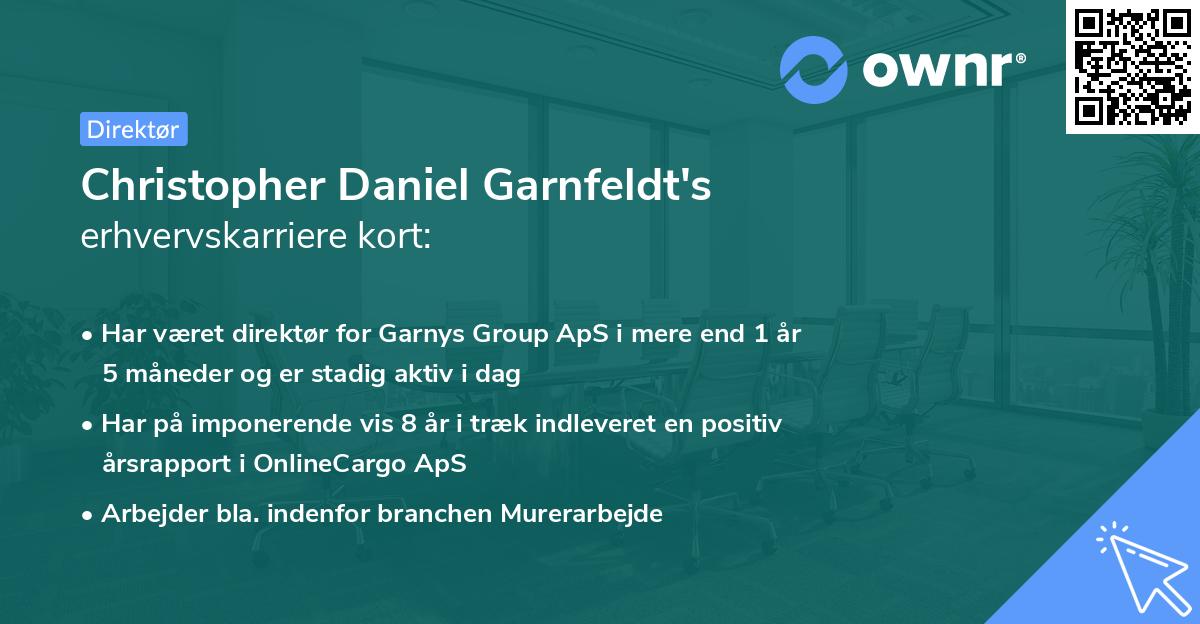 Christopher Daniel Garnfeldt's erhvervskarriere kort