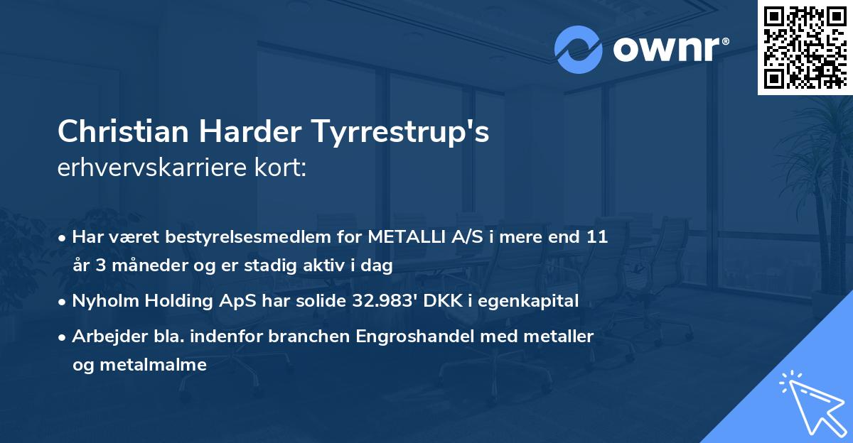 Christian Harder Tyrrestrup's erhvervskarriere kort