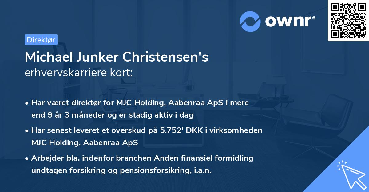 Michael Junker Christensen's erhvervskarriere kort