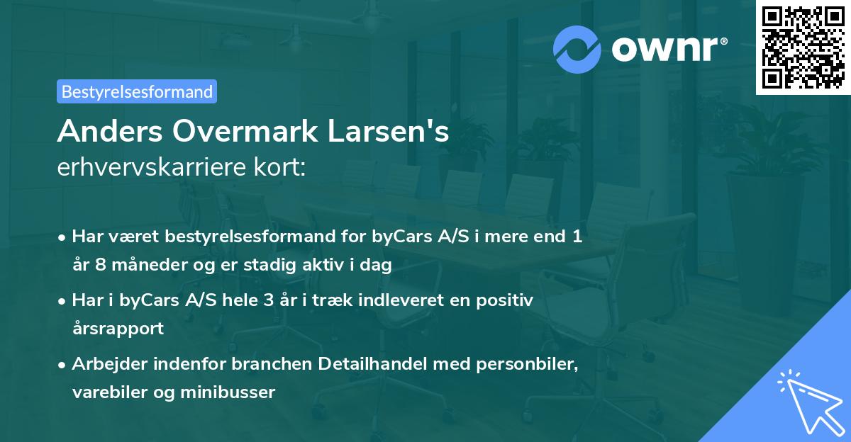 Anders Overmark Larsen's erhvervskarriere kort