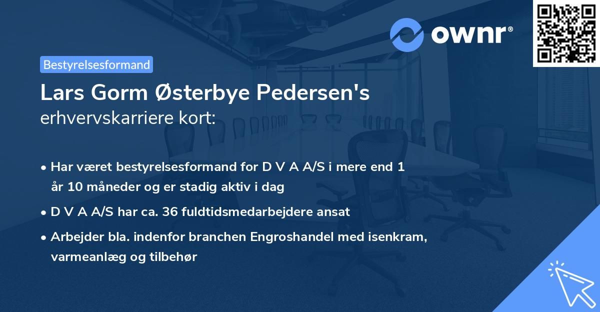 Lars Gorm Østerbye Pedersen's erhvervskarriere kort