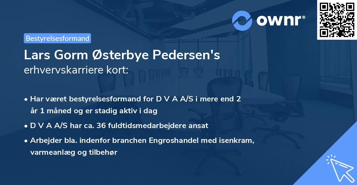 Lars Gorm Østerbye Pedersen's erhvervskarriere kort
